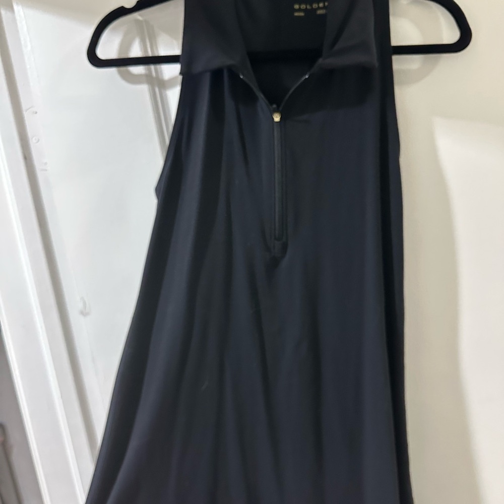 Aritzia Women's Black Zip-Up collar tennis dress